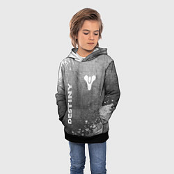 Толстовка-худи детская Destiny - grey gradient вертикально, цвет: 3D-черный — фото 2