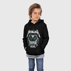 Толстовка-худи детская Metallica group - thrash metal style, цвет: 3D-меланж — фото 2