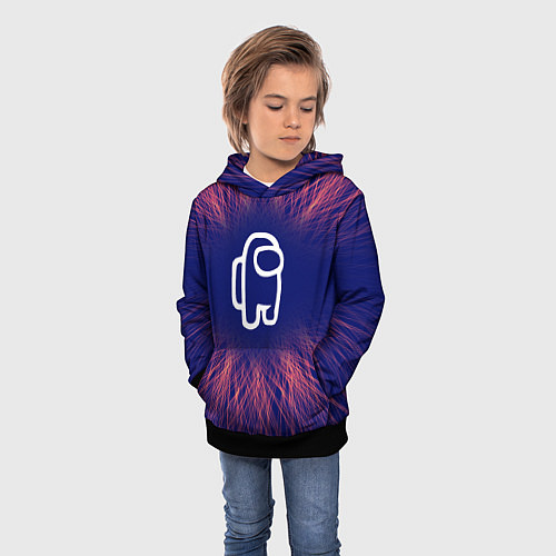 Детская толстовка Among Us red energy / 3D-Черный – фото 3