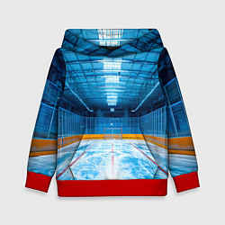 Толстовка-худи детская Хоккейная коробка, цвет: 3D-красный