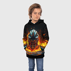 Толстовка-худи детская Голкипер в огне, цвет: 3D-черный — фото 2