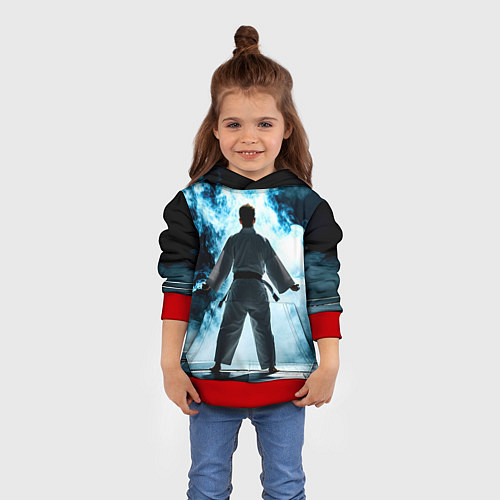 Детская толстовка Айкидоист в дыму / 3D-Красный – фото 4