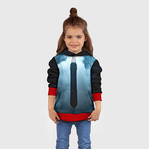 Детская толстовка Боксерская груша в дыму / 3D-Красный – фото 4