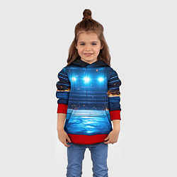 Толстовка-худи детская Синий ринг в огне, цвет: 3D-красный — фото 2