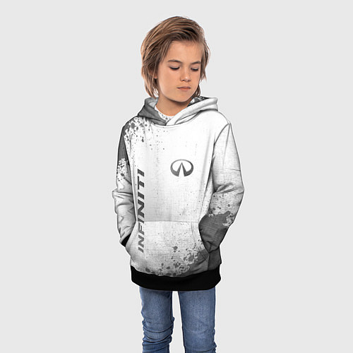 Детская толстовка Infiniti - white gradient вертикально / 3D-Черный – фото 3