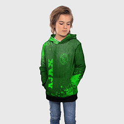 Толстовка-худи детская Ajax - green gradient вертикально, цвет: 3D-черный — фото 2
