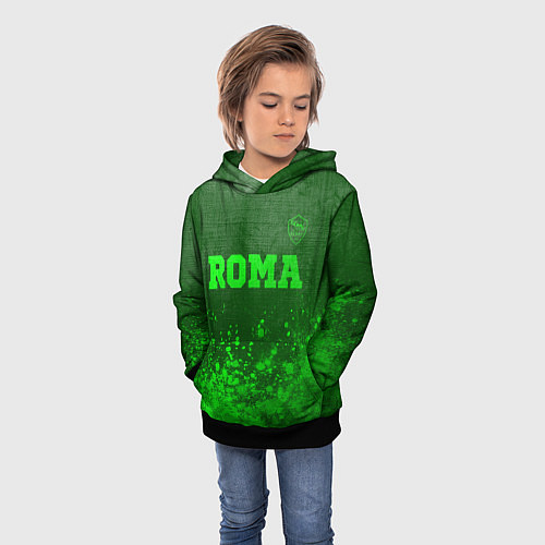 Детская толстовка Roma - green gradient посередине / 3D-Черный – фото 3