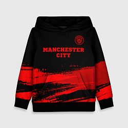 Толстовка-худи детская Manchester City - red gradient посередине, цвет: 3D-черный