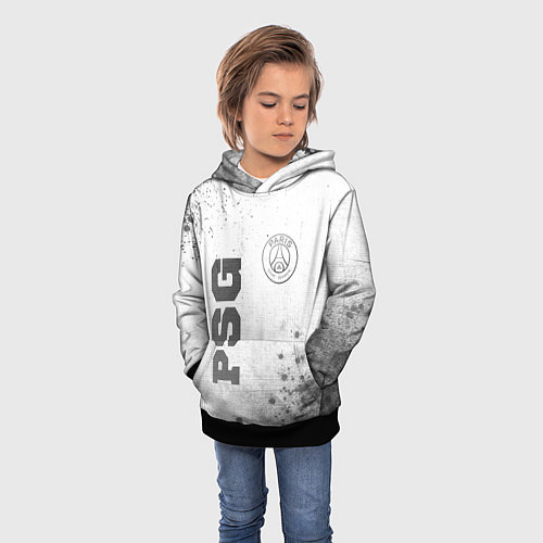 Детская толстовка PSG - white gradient вертикально / 3D-Черный – фото 3