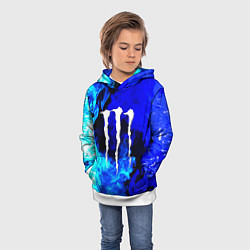 Толстовка-худи детская Monster energy синий дым, цвет: 3D-белый — фото 2