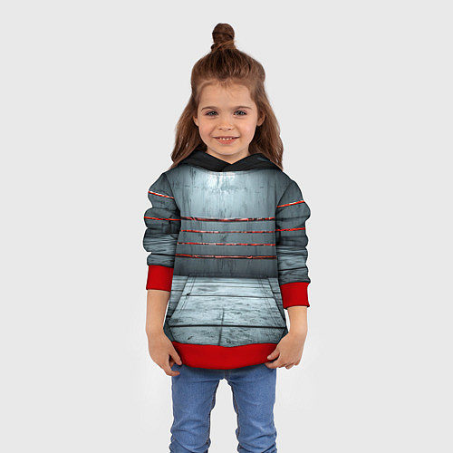 Детская толстовка Серый ринг / 3D-Красный – фото 4