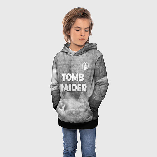 Детская толстовка Tomb Raider - grey gradient посередине / 3D-Черный – фото 3