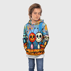 Толстовка-худи детская Инопланетные человечки, цвет: 3D-белый — фото 2