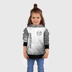 Толстовка-худи детская Mazda - white gradient вертикально, цвет: 3D-черный — фото 2