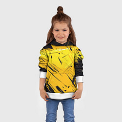 Толстовка-худи детская Желтая краска на черном фоне, цвет: 3D-белый — фото 2