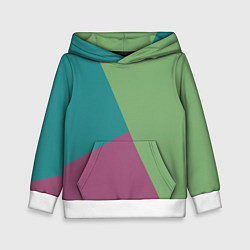 Детская толстовка Сине-зелёно-розовый тёмный трёхцветный