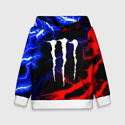 Толстовка-худи детская Monster energy молнии неон, цвет: 3D-белый
