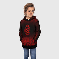 Толстовка-худи детская Club Brugge red poly, цвет: 3D-черный — фото 2