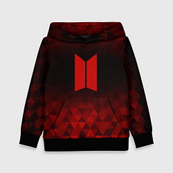 Толстовка-худи детская BTS red poly, цвет: 3D-черный