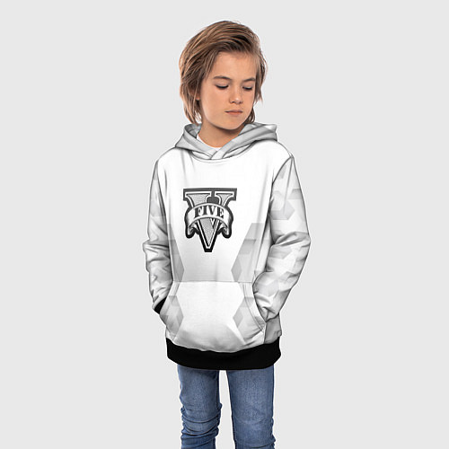 Детская толстовка GTA white poly / 3D-Черный – фото 3