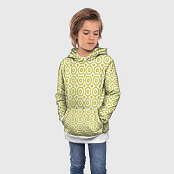 Толстовка-худи детская Оливковый арт деко на белом фоне, цвет: 3D-белый — фото 2