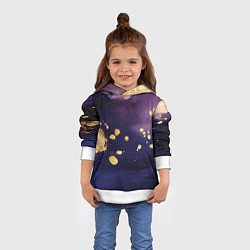 Толстовка-худи детская Золотая краска на текстуре, цвет: 3D-белый — фото 2