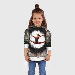 Толстовка-худи детская Воздушная гимнастика на сером, цвет: 3D-белый — фото 2