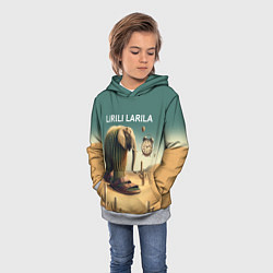 Толстовка-худи детская Слон кактус - брейнрот мем, цвет: 3D-меланж — фото 2