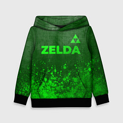 Толстовка-худи детская Zelda - green gradient посередине, цвет: 3D-черный