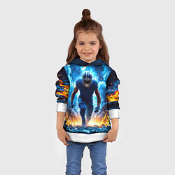 Толстовка-худи детская Огненный раннинбек, цвет: 3D-белый — фото 2