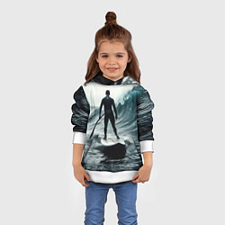 Толстовка-худи детская Сапсёрфер в волне, цвет: 3D-белый — фото 2