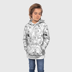 Толстовка-худи детская Птицы Сирин, цвет: 3D-белый — фото 2