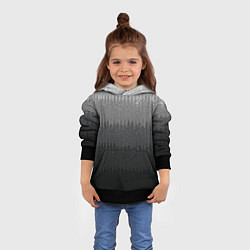 Толстовка-худи детская Градиент полосами тёмно-серый графитовый, цвет: 3D-черный — фото 2