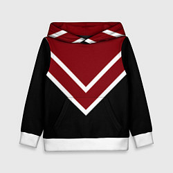 Детская толстовка Красный с чёрным и белые полосы