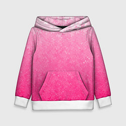Толстовка-худи детская Розовый градиент с узором, цвет: 3D-белый