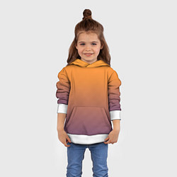 Толстовка-худи детская Градиент оранжевый в фиолетовый мелкий ромбик, цвет: 3D-белый — фото 2