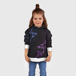 Толстовка-худи детская Color black blue pink, цвет: 3D-белый — фото 2