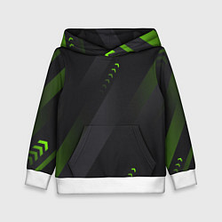 Толстовка-худи детская Color black green, цвет: 3D-белый