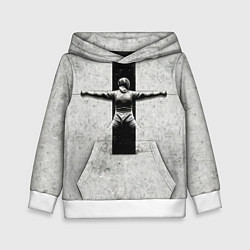 Толстовка-худи детская Фехтовальщик с двумя рапирами, цвет: 3D-белый