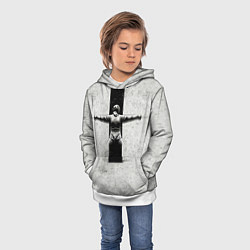 Толстовка-худи детская Фехтовальщик с двумя рапирами, цвет: 3D-белый — фото 2