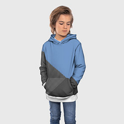 Толстовка-худи детская Сине-серый геометричный, цвет: 3D-белый — фото 2
