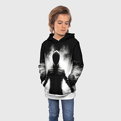 Толстовка-худи детская Черный фехтовальщик, цвет: 3D-белый — фото 2
