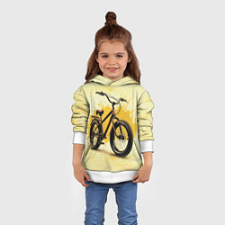 Толстовка-худи детская Фэтбайк на бежевом, цвет: 3D-белый — фото 2