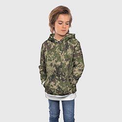 Толстовка-худи детская Камуфляж защитный пиксельный, цвет: 3D-белый — фото 2