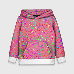 Детская толстовка Розовый с разноцветными брызгами