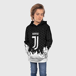 Толстовка-худи детская Ювентус огненная броня, цвет: 3D-белый — фото 2