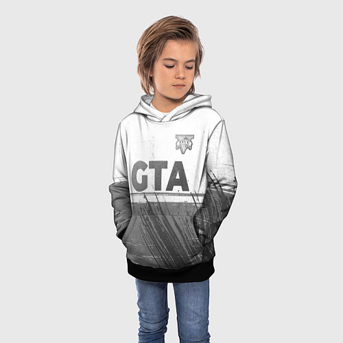 Детская толстовка GTA - white gradient посередине / 3D-Черный – фото 3
