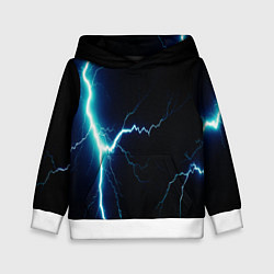 Толстовка-худи детская Lightning light blue, цвет: 3D-белый