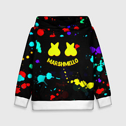 Толстовка-худи детская Marshmello краски цветные, цвет: 3D-белый