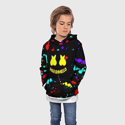 Толстовка-худи детская Marshmello краски цветные, цвет: 3D-белый — фото 2